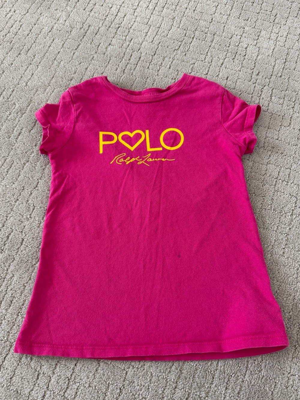 Polo by Ralph Lauren Bright Pink Tee with Yellow Logo